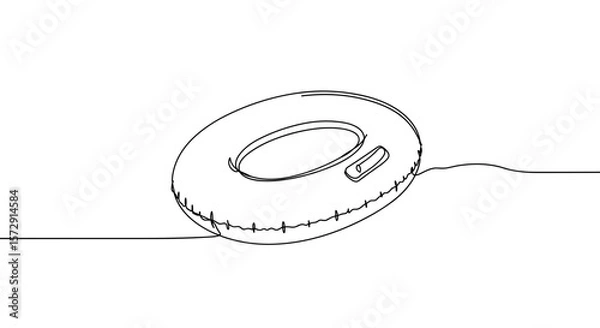 Obraz Line drawing of a swimming pool float