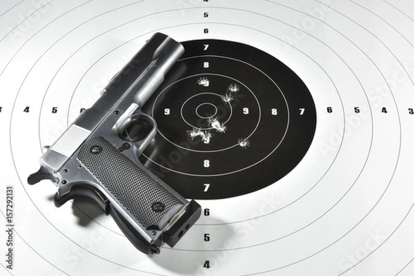 Obraz handgun and shooting target