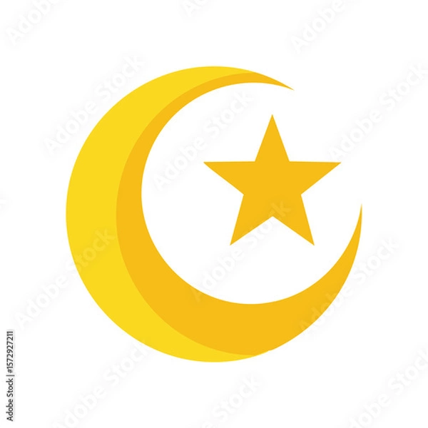 Obraz Crescent moon and star