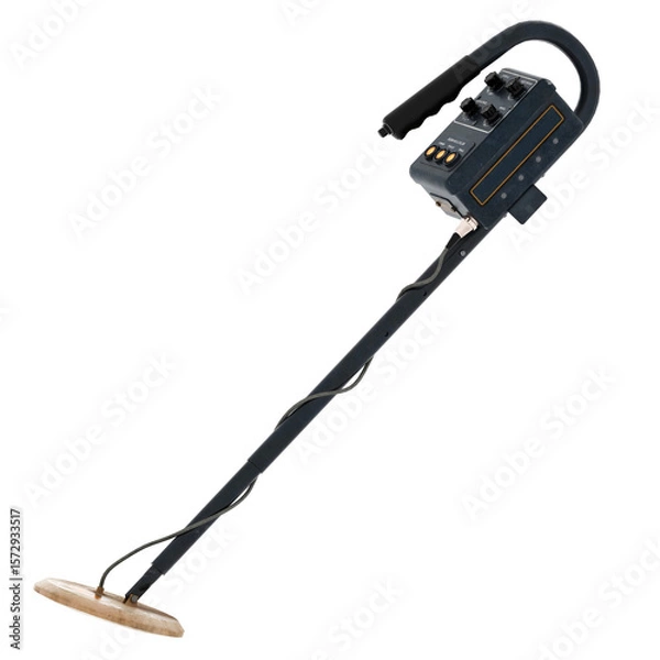 Fototapeta 3d render vintage metal detector device with transparent background