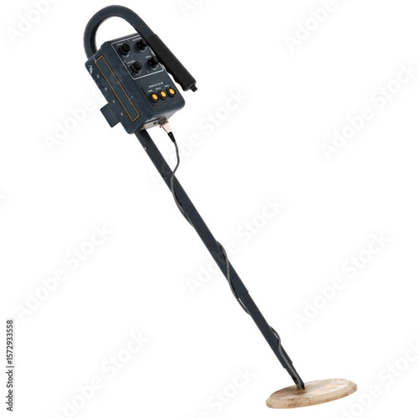 Fototapeta 3d render vintage metal detector device with transparent background