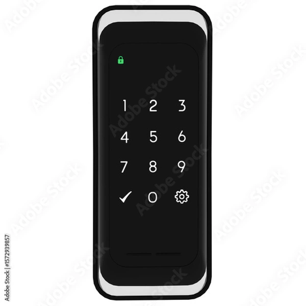 Obraz 3d render digital door lock keypad smart with transparent background