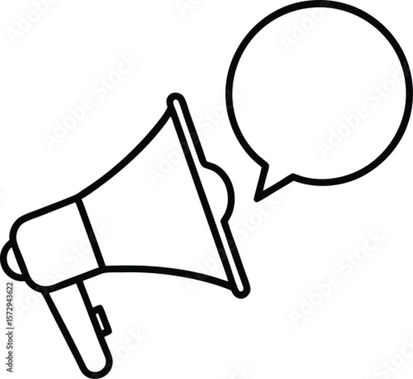 Obraz megaphone icon with speech bubble white background