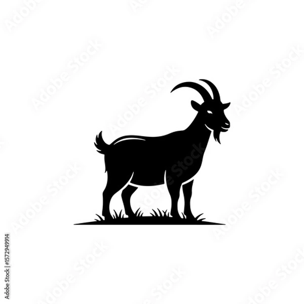 Obraz Goat silhouette vector illustration Free Vector