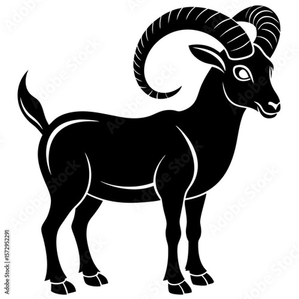 Obraz goat on a white background