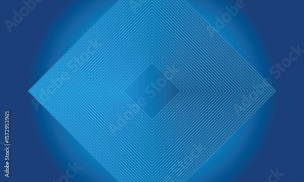 Obraz Abstract blue geometric background featuring concentric diamond line patterns on a gradient backdrop. Ideal for technology, business, or digital design themes with a modern and futuristic feel.
