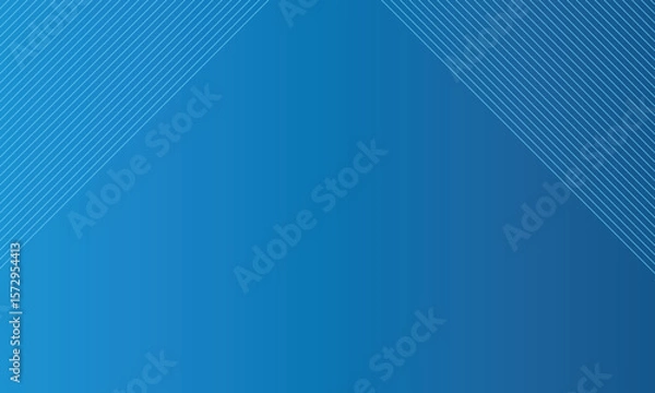 Obraz Abstract blue background featuring a subtle gradient and diagonal line pattern forming a triangle shape at the top. Ideal for business, tech presentations, banners, or modern layouts.