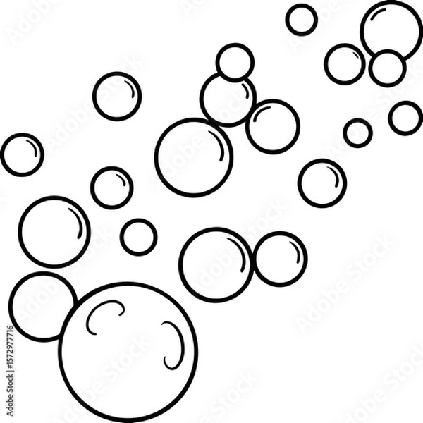 Fototapeta Bubbles line art vector