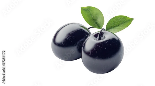 Obraz Huckleberry dark and glossy fruit background isolated on a Transparent background, PNG file.