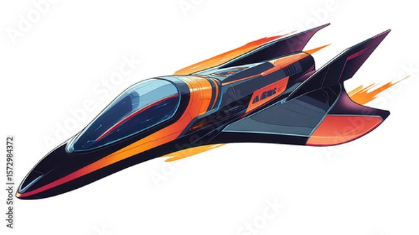 Obraz Hypersonic aircraft design concept, background isolated on a Transparent background, PNG file.