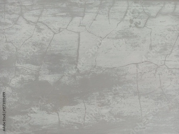 Fototapeta Weathered Gray Concrete Wall with Cracks Texture Background