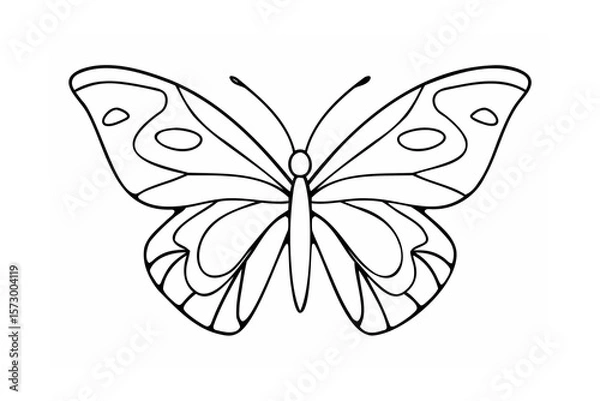 Obraz Delicate butterfly outline with intricate wing patterns