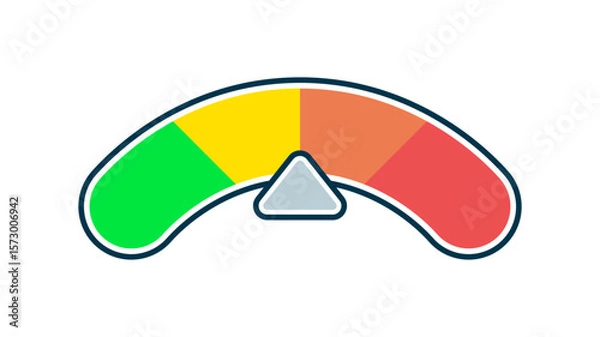 Fototapeta Performance measure design element. Speedometer display interface.