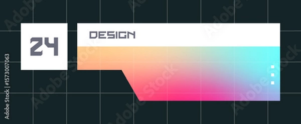 Fototapeta Futuristic element vector illustration. Colorful lower third video overlay.