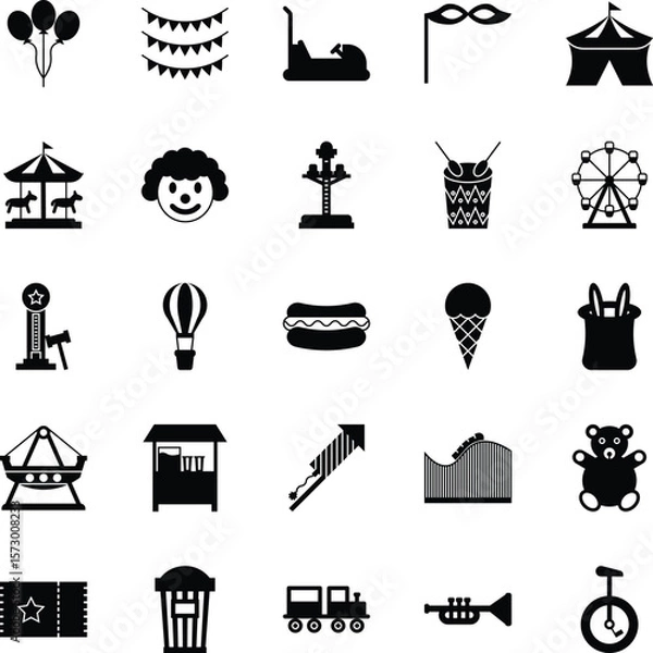 Obraz Carnival Black Fill Icon Set