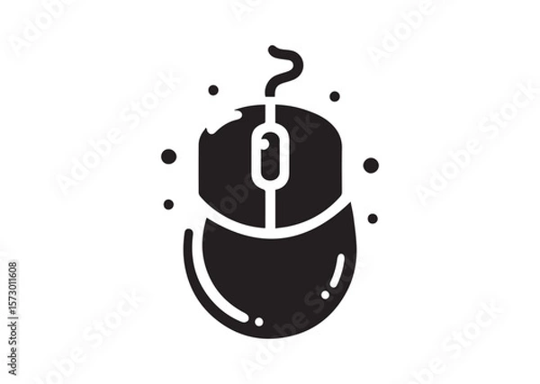 Fototapeta Computer mouse silhouette vector, Computer mouse icon illustrator