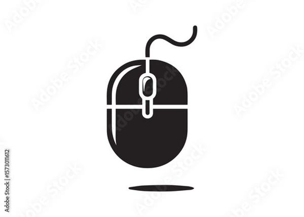 Fototapeta Computer mouse silhouette vector, Computer mouse icon illustrator