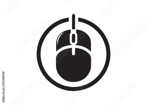 Fototapeta Computer mouse silhouette vector, Computer mouse icon illustrator