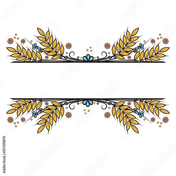 Fototapeta Autumn bouquet with wheat ears decoration for decoration