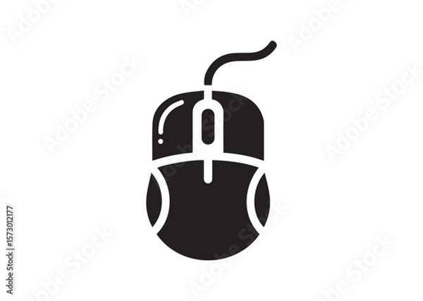 Fototapeta Computer mouse silhouette vector, Computer mouse icon illustrator
