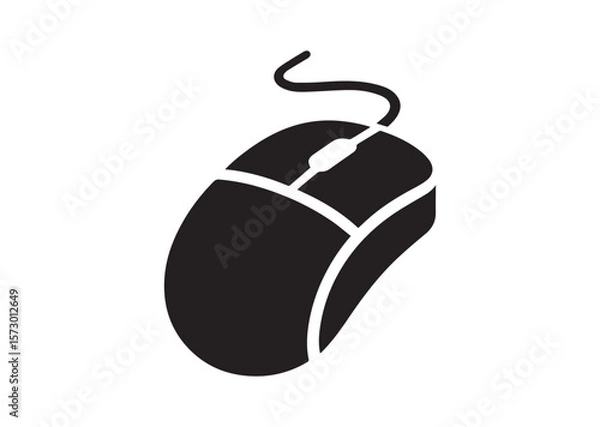 Fototapeta Computer mouse silhouette vector, Computer mouse icon illustrator