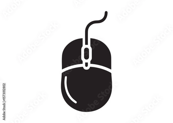 Fototapeta Computer mouse silhouette vector, Computer mouse icon illustrator
