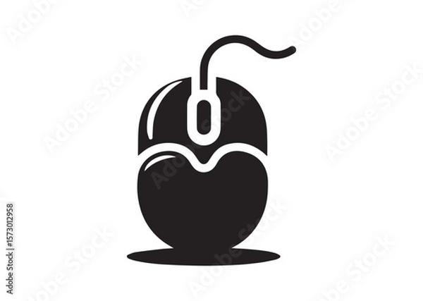 Fototapeta Computer mouse silhouette vector, Computer mouse icon illustrator