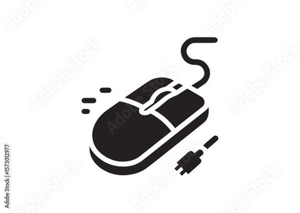 Fototapeta Computer mouse silhouette vector, Computer mouse icon illustrator