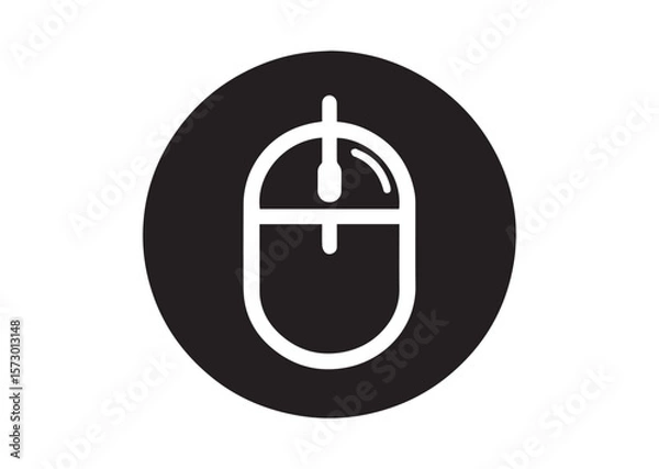 Fototapeta Computer mouse silhouette vector, Computer mouse icon illustrator