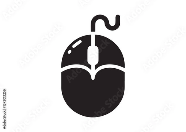 Fototapeta Computer mouse silhouette vector, Computer mouse icon illustrator