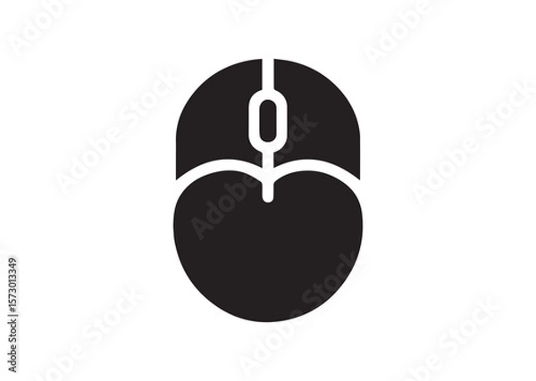 Fototapeta Computer mouse silhouette vector, Computer mouse icon illustrator