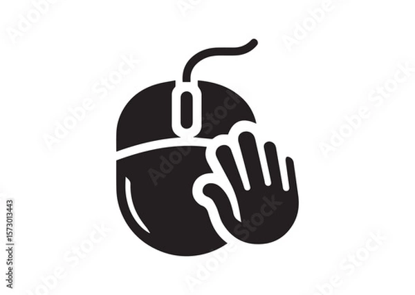 Fototapeta Computer mouse silhouette vector, Computer mouse icon illustrator