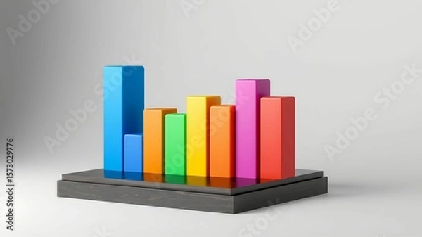 Obraz business graph on a white