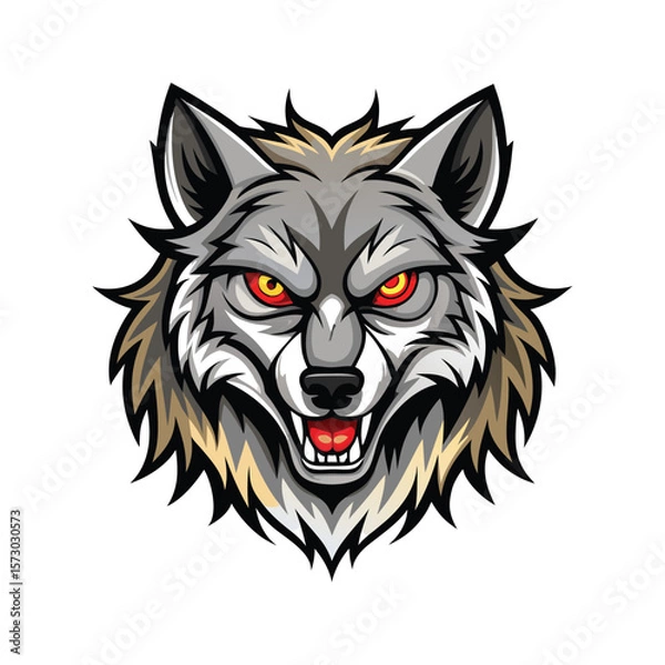 Fototapeta wolf head mascot