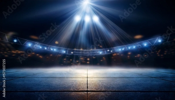 Fototapeta illuminated empty stage spotlight background photo