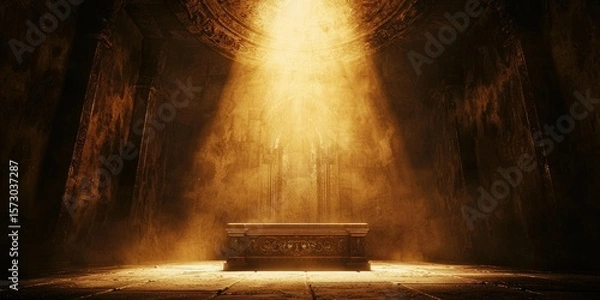 Obraz A mystical light glowing inside a sacred altar