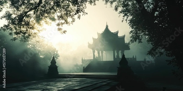 Obraz A mystical fog enveloping a sacred temple