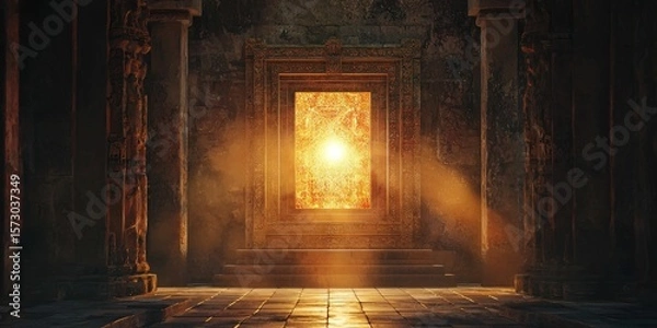 Obraz A mystical light glowing inside a sacred altar