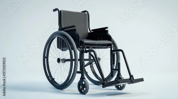 Fototapeta A Professional and Modern Wheelchair with Sleek Design, Perfect for Healthcare Settings, Disability Assistance, and Mobility Support for Individuals with Limited Movement