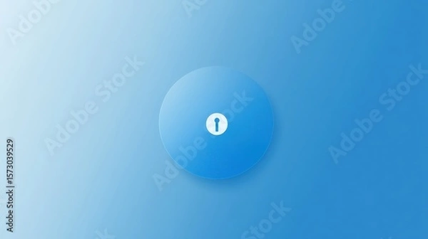 Fototapeta Abstract Blue Background with Circular Keyhole Icon Symbolizing Security and Privacy in Digital Space, Ideal for Technology and Cybersecurity Themes