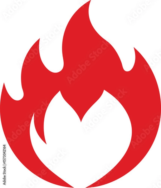 Obraz Red flame vector illustration fire heat