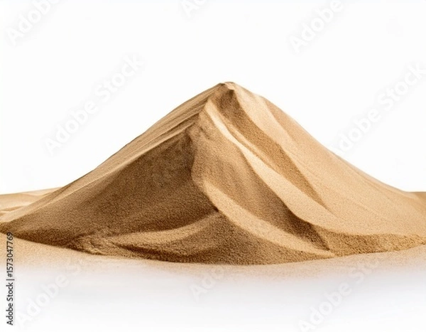 Fototapeta sand pile hill pit dune isolated on white white background desert beach yellow beige sand texture pattern