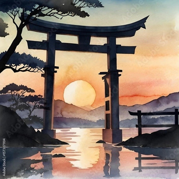 Obraz Sunset Passage: The Silent Embrace of Twilight


