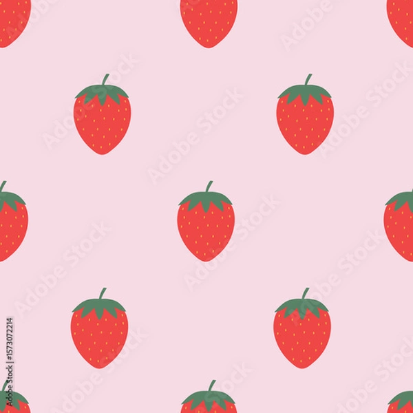Obraz Cute Strawberry Seamless Pastel Pattern