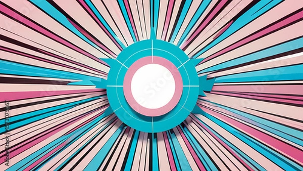 Fototapeta Visual display of vibrant colors and geometric patterns creating a dynamic burst effect in abstract artwork Generative AI