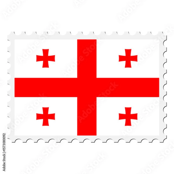 Fototapeta Georgia flag png sticker, postage stamp, transparent background. Free public domain CC0 image.