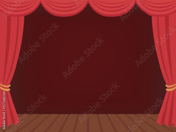 Obraz 催し物で使われそうな赤い舞台幕のイラスト