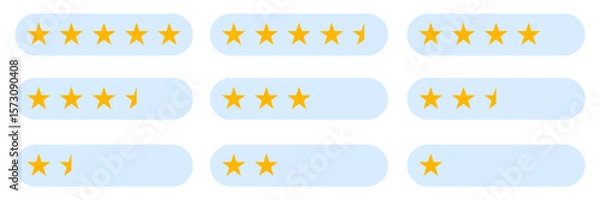 Fototapeta Rating stars. feedback set vector