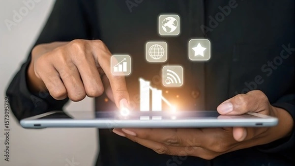 Fototapeta Digital marketing analytics data growth strategy