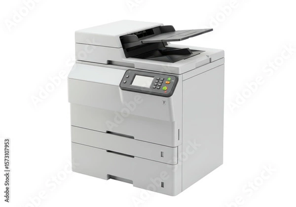 Fototapeta Isolated Modern Multifunction Office Printer and Scanner Machine
